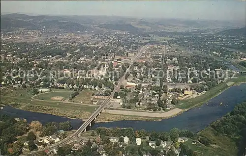 Olean New York Allegany River aerial view Kat. Olean