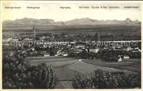 Simbach Inn Gesamansicht mit Alpenpanorama / Simbach a.Inn /Rottal-Inn LKR