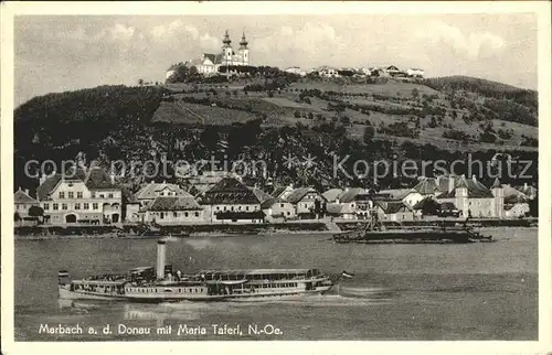 Marbach Donau mit Maria Taferl Wallfahrtskirche Dampfer Kat. Marbach an der Donau