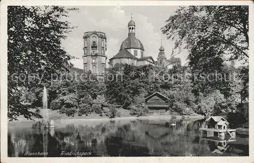 Mannheim Friedrichspark Entenhaus Schwanenteich Turm Kat. Mannheim