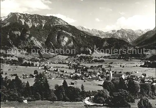 Hindelang Panorama Hoehenluftkurort mit Allgaeuer Alpen Kat. Bad Hindelang