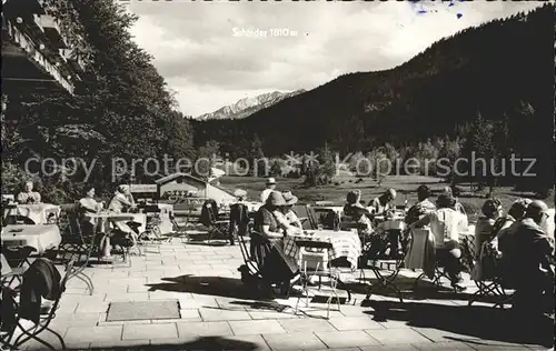 Rottach Egern Berggasthaus Moni Alm Terrasse Kat. Rottach Egern