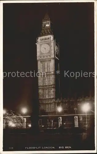 London Big Ben Flood Lit Kat. City of London