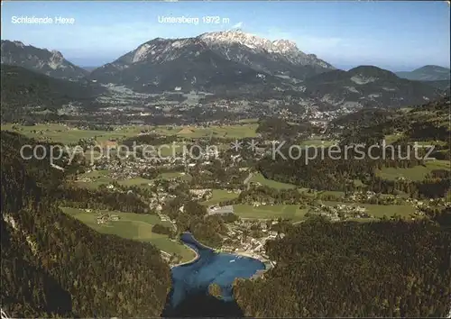 Koenigssee und Schoenau Fliegeraufnahme Kat. Schoenau a.Koenigssee