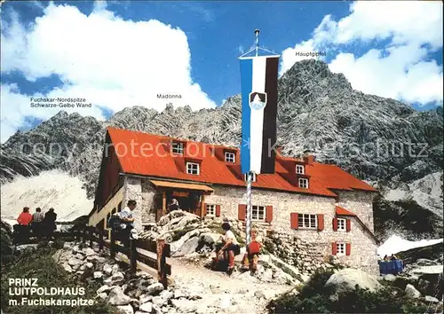 Immenstadt Allgaeu Prinz Luitpoldhaus Schutzhuette am Hochvogel mit Fuchskarspitze Kat. Immenstadt i.Allgaeu