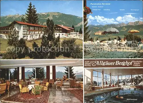 Sonthofen Oberallgaeu Kur und Sporthotel Allgaeuer Berghof Panorama Terrasse Hallenbad Halle Kat. Sonthofen