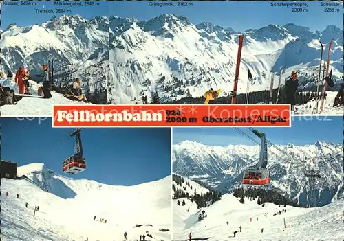 Oberstdorf Panoramablick vom Fellhorn Skigebiet Allgaeuer Alpen Bergbahn Kat. Oberstdorf