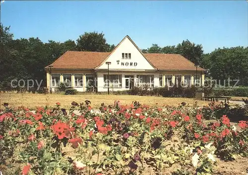 Strausberg Brandenburg HO Gaststaette Nord Blumenbeet Kat. Strausberg