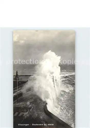 Vlissingen Boulevard bij storm Kat. Vlissingen