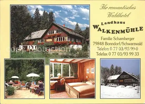 Bonndorf Schwarzwald Waldhotel Landhaus Walkenmuehle Kat. Bonndorf