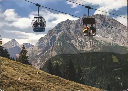 Watzmann mit Jennerseilbahn und Steinernes Meer Kat. Berchtesgaden