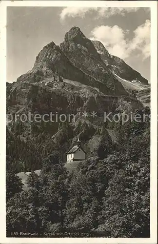 Braunwald GL Kirchli mit Ortstock Kat. Braunwald