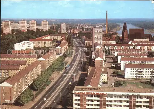 Frankfurt Oder Blick vom Hochhaus auf Karl Marx Strasse Kat. Frankfurt Oder