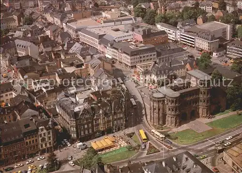 Trier Porta Nigra Schwarzes Tor Fliegeraufnahme Kat. Trier