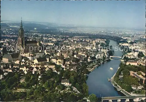 Ulm Donau Fliegeraufnahme Muenster Donau Bruecken Kat. Ulm