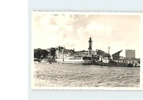 Warnemuende Ostseebad Faehre Leuchtturm Kat. Rostock