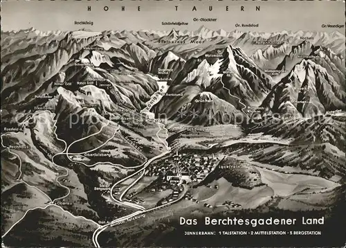 Berchtesgaden Panoramakarte Kat. Berchtesgaden