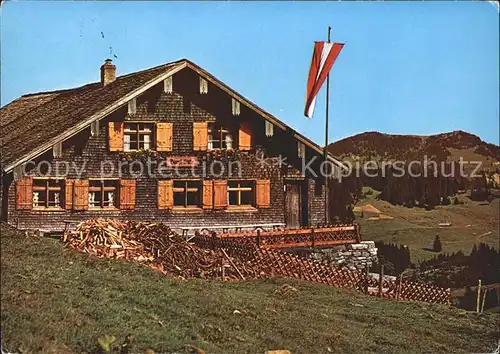 Balderschwang Burgl Huette am Feuerstaetterkopf Kat. Balderschwang