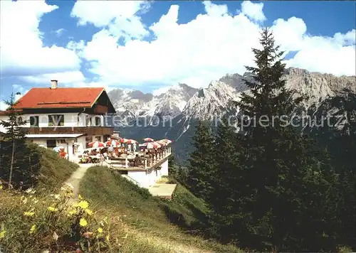 Kranzberg Au gegen Karwendelgebirge RestaurantBerge Kat. Au i.d.Hallertau