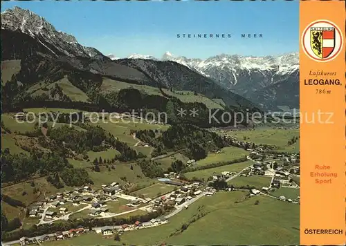 Leogang Fliegeraufnahme mit Steinernes Meer Kat. Leogang