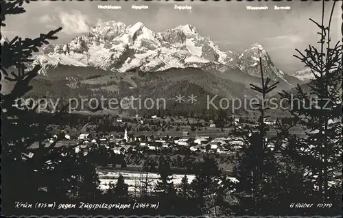 Kruen Zugspitzgruppe Hochblassen Alpspitze Zugspitze  Kat. Kruen