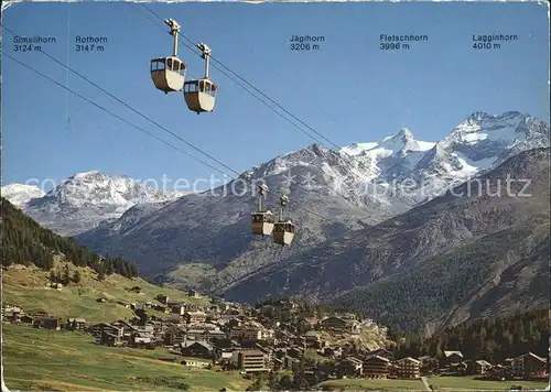 Saas Fee Gondelbahn Simelihorn Rothorn Jaegihorn Fletschhorn Lagginhorn Kat. Saas Fee