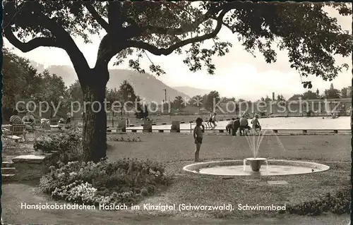 Haslach Kinzigtal Schwimmbad Brunnen Kat. Haslach Kinzigtal