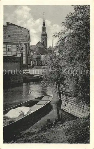 Luebbenau Spreewald Teilansicht Boot Kirche Kat. Luebbenau