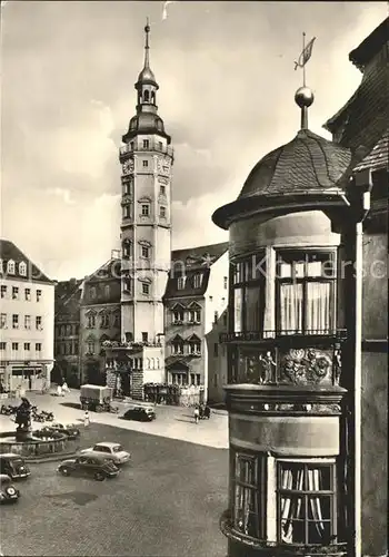 Gera Apothekenerker mit Rathaus und Brunnen Kat. Gera