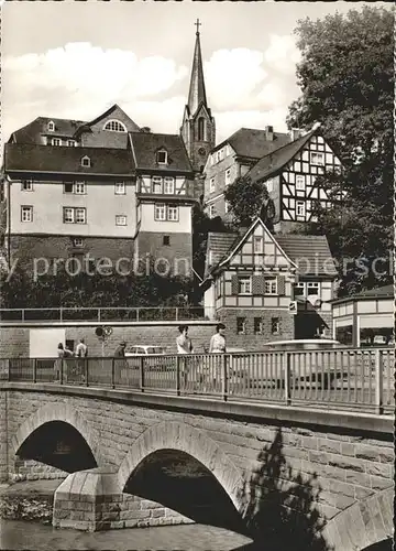 Bad Berleburg Teilansicht Bruecke Kirchturm Kat. Bad Berleburg