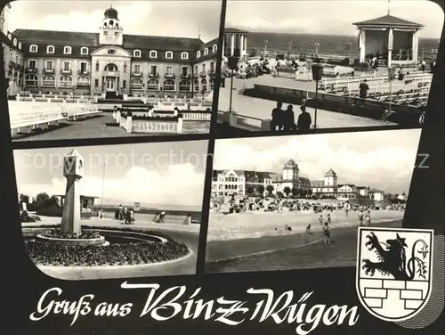 Binz Ruegen Schloss Musikpavillon Blumenbeet Strandpartie Kat. Binz