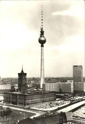 Berlin Rotes Rathaus mit Fernsehturm der Dt Post Berlin Kat. Berlin