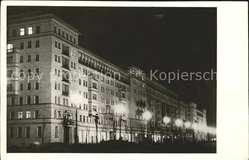 Berlin Stalinallee bei Nacht Kat. Berlin