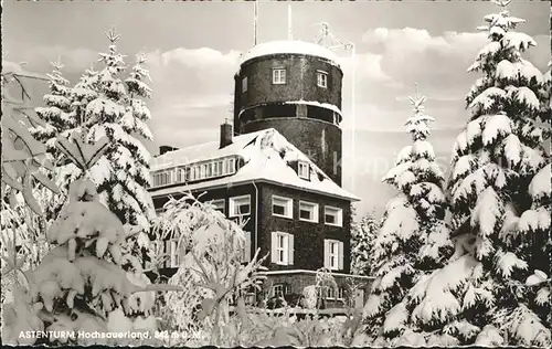 Winterberg Hochsauerland Gaststaette Astenturm im Winter Kurort Kat. Winterberg