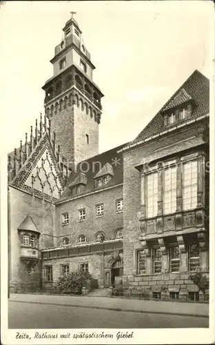 Zeitz Rathaus mit spaetgotischem Giebel Kat. Zeitz