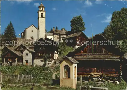 Bosco Gurin Dorfmotiv Kirche Bildstock Kat. Bosco Gurin