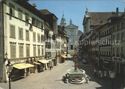 Solothurn Hauptgasse mit St Ursen Kathedrale Kat. Solothurn