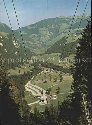 Melchsee Frutt Luftseilbahn Blick auf Stockalp und Melchtal Kat. Melchsee Frutt