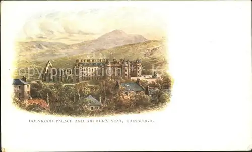 Edinburgh Holyrood Palace and Arthurs Seat Kat. Edinburgh