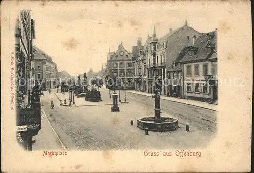 Offenburg Marktplatz Brunnen Kat. Offenburg