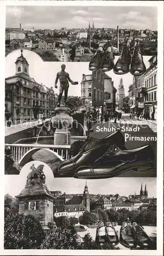 Pirmasens Teilansichten Schuhstadt Denkmal Brunnen Bromsilber Kat. Pirmasens