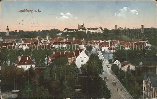 Landsberg Lech Blick ueber die Stadt Kat. Landsberg am Lech