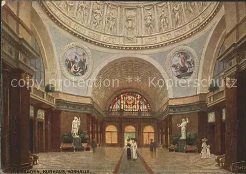 Wiesbaden Kurhaus Serie Deutsche Staedtebilder Primus Postkarte nach Original oelgemaelde Kat. Wiesbaden