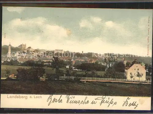 Landsberg Lech Blick zur Altstadt Kat. Landsberg am Lech