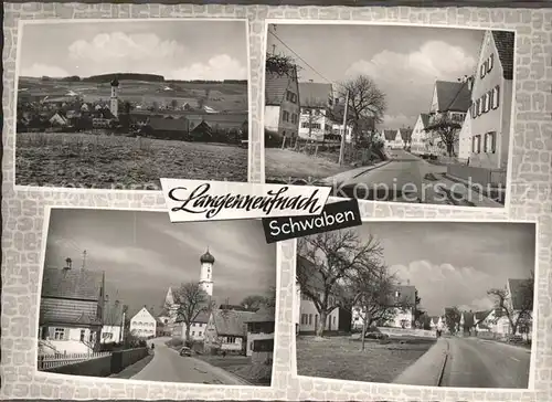 Langenneufnach Ortsansicht mit Kirche Strassenpartie Kat. Langenneufnach