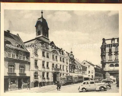 Pirmasens Partie am Rathaus Strassenbahn Kat. Pirmasens