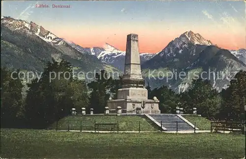 Naefels Denkmal Alpenpanorama Kat. Naefels