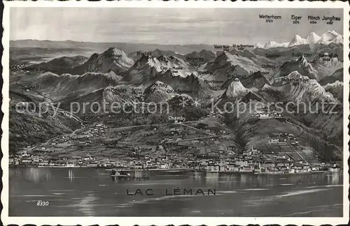 Montreux VD Vue du Lac Leman et les Alpes Kat. Montreux