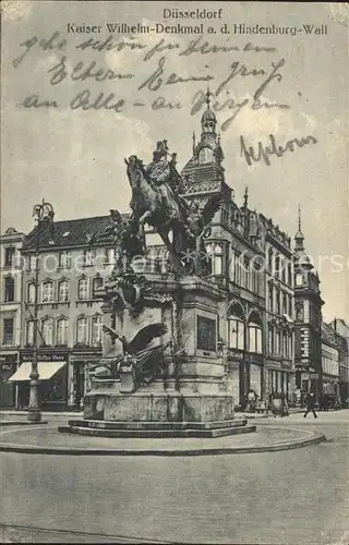 Duesseldorf Kaiser Wilhelm Denkmal Reiterstandbild Hindenburg Wall Kat. Duesseldorf