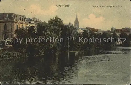 Duesseldorf Partie an der Hofgartenstrasse Rhein Kat. Duesseldorf